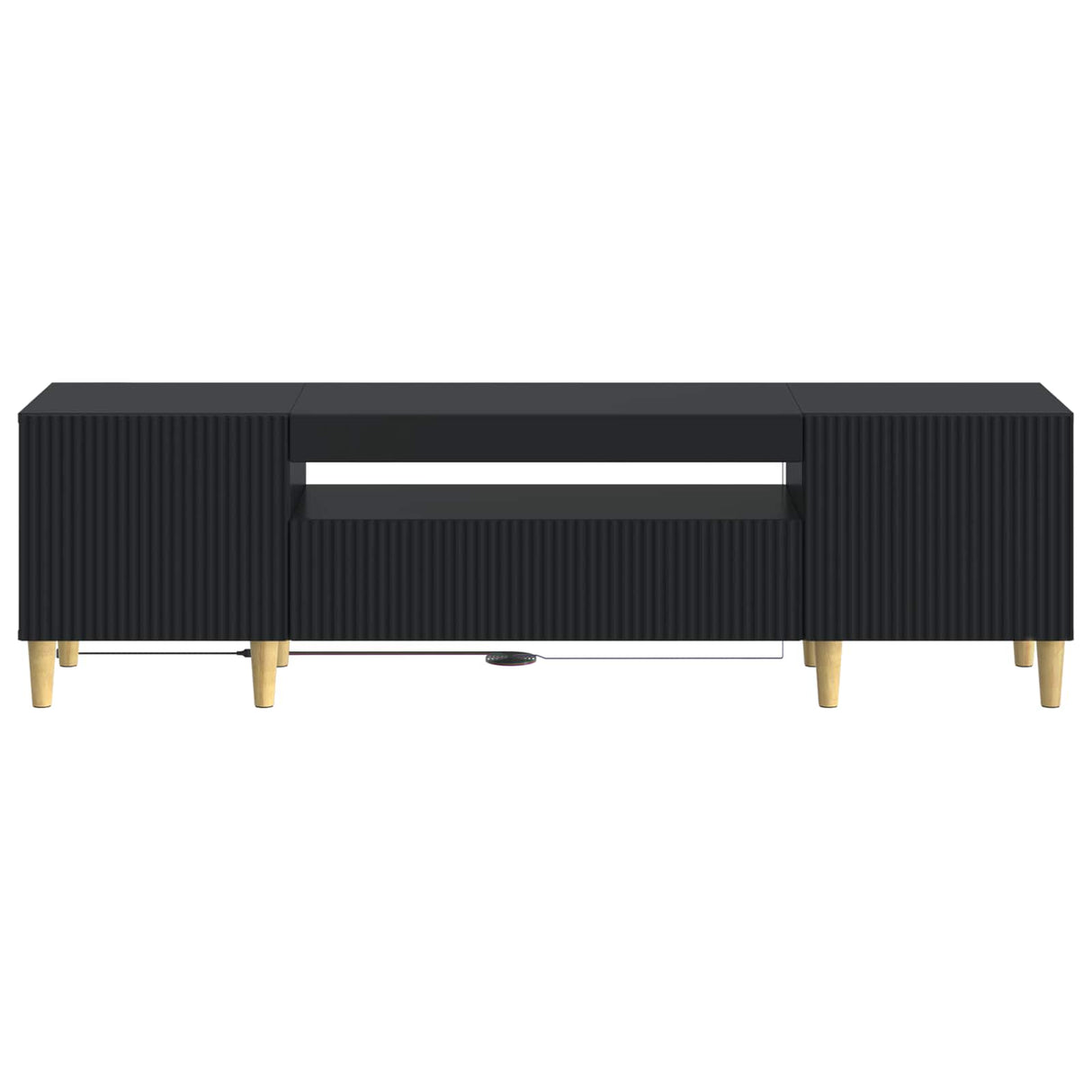 vidaXL LED tv-meubel Wit Bewerkt hout