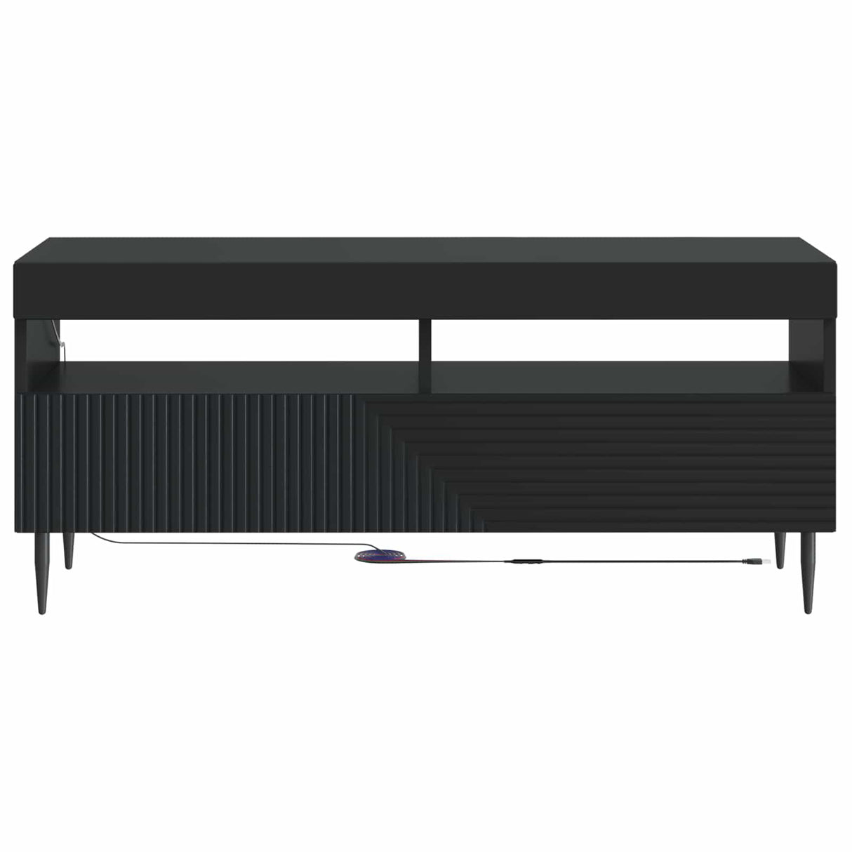 vidaXL LED tv-meubel Wit Bewerkt hout