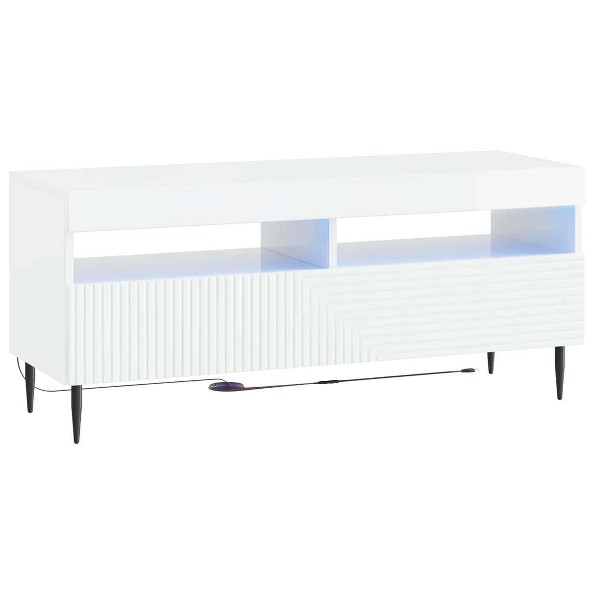 vidaXL LED tv-meubel Wit Bewerkt hout