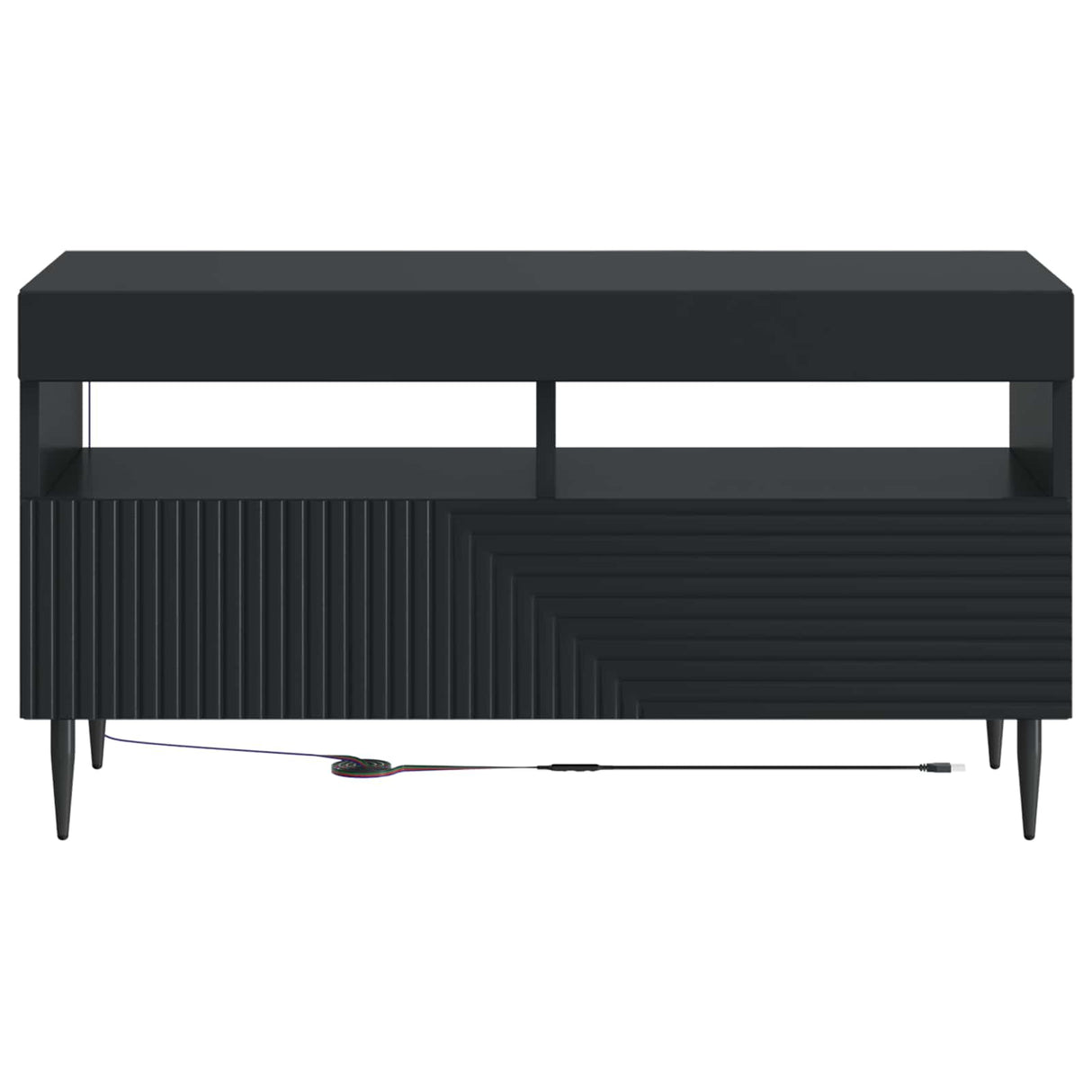 vidaXL LED tv-meubel Wit Bewerkt hout