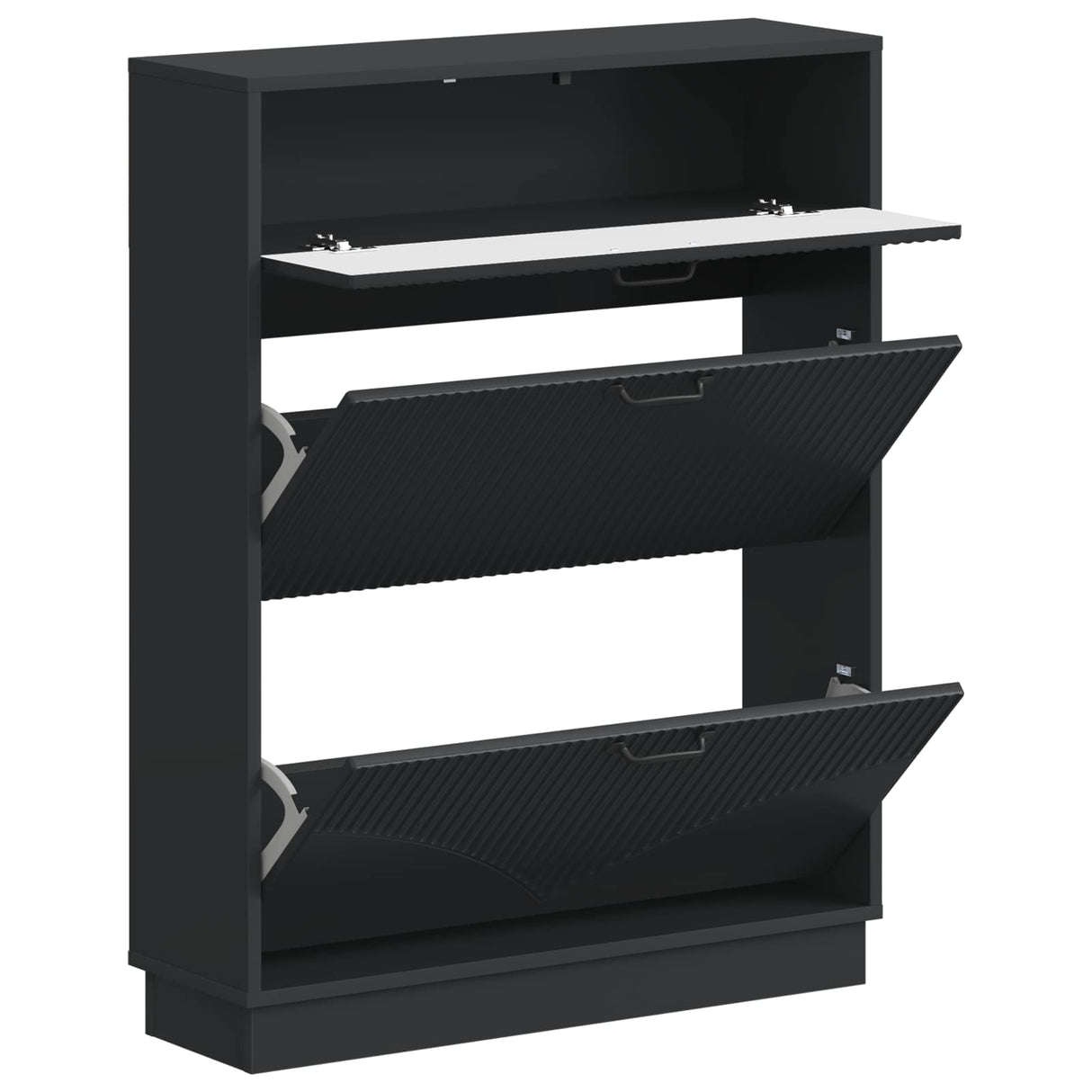 vidaXL Schoenenkast HOORN 78 x 24 x 100 cm Bewerkt hout Wit