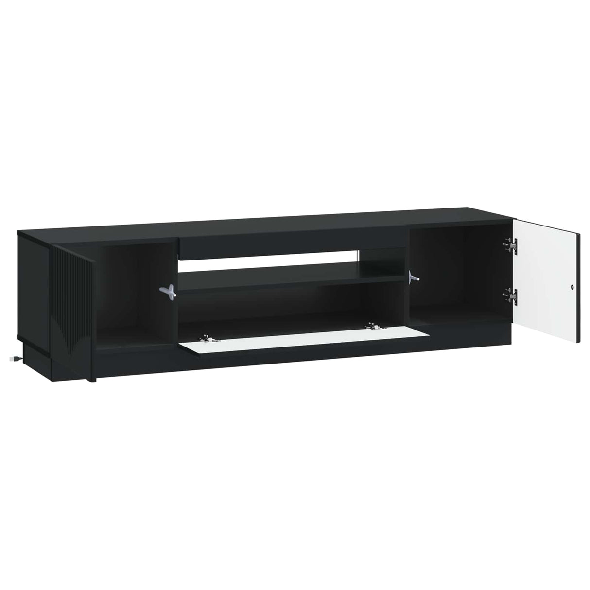 vidaXL LED tv-meubel Wit Bewerkt hout