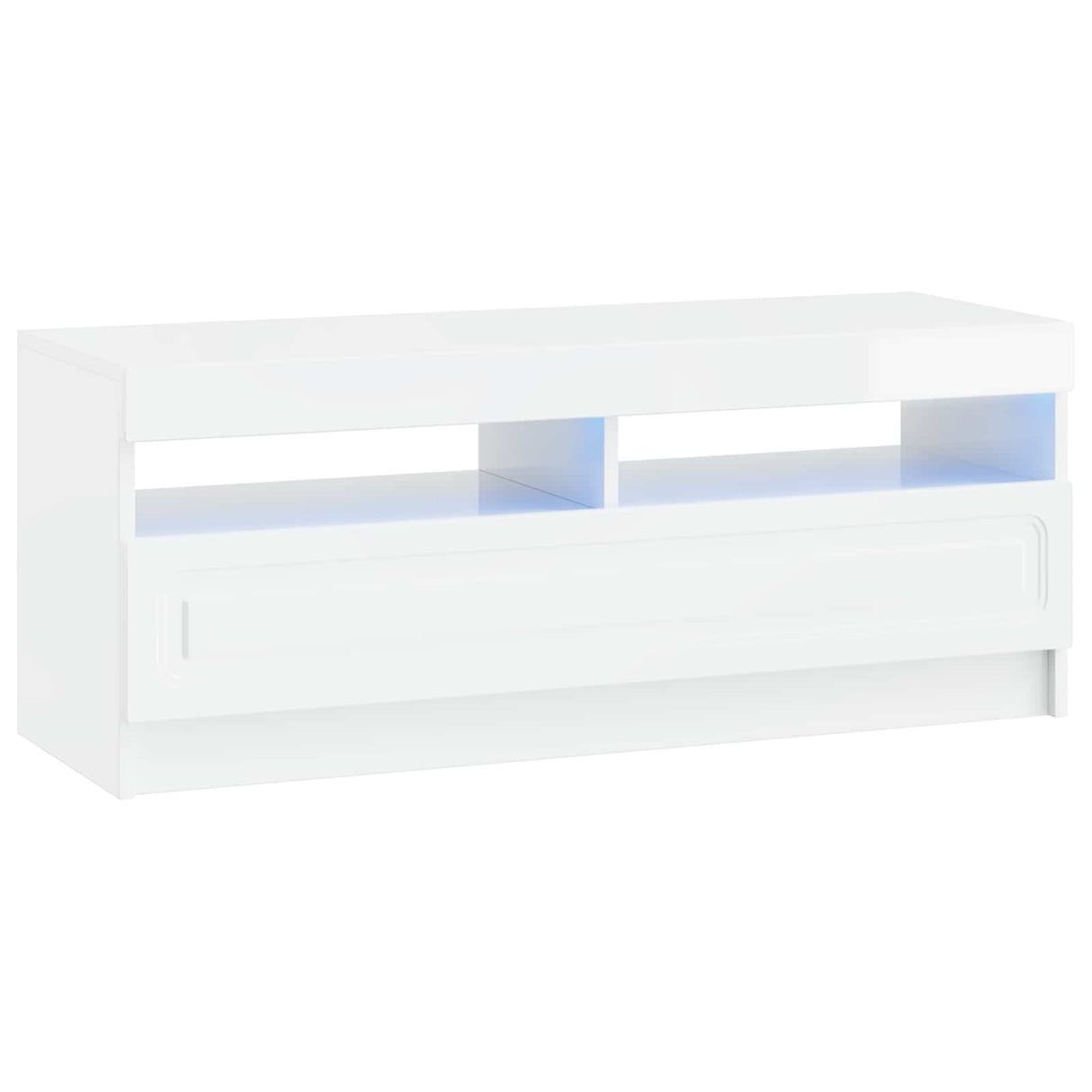 vidaXL LED tv-meubel Wit Bewerkt hout