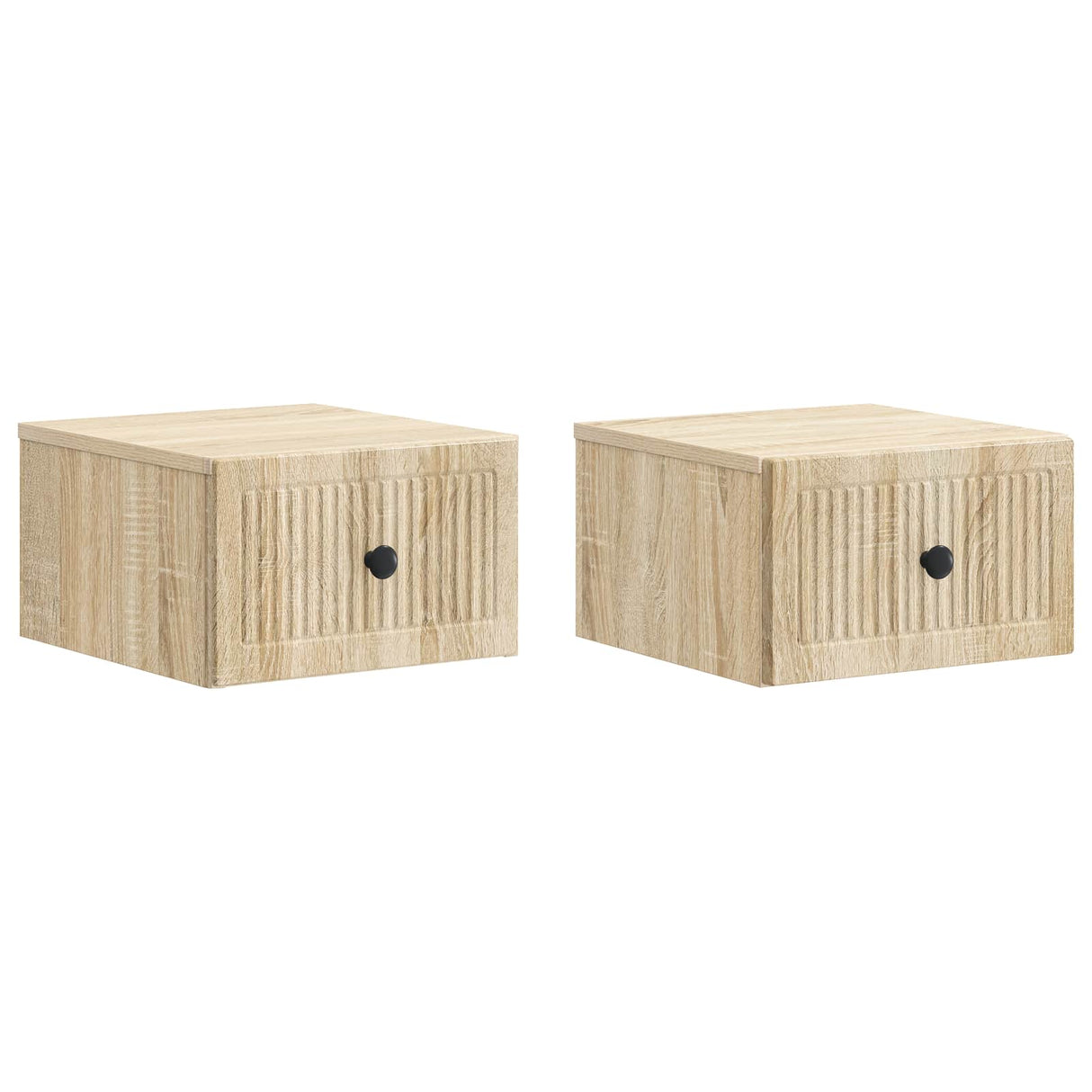 vidaXL Muurbevestigde Nachttafel 2 pcs Sonoma Eiken 33 x 34,5 x 20 cm