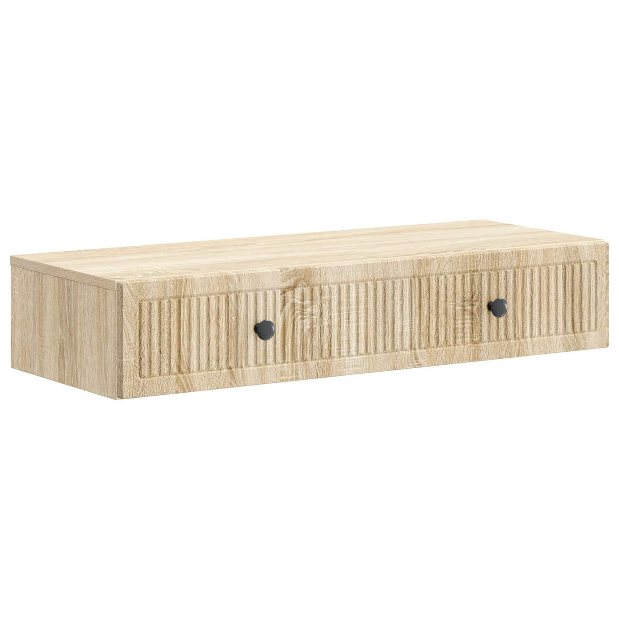 vidaXL Wall-Mounted Side Table Black 59x34.5x17 cm Engineered Wood