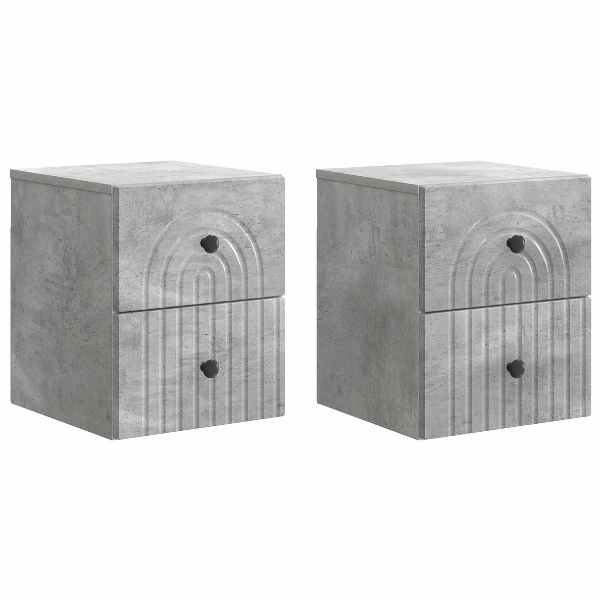 vidaXL Muurbevestigde Nachttafel met lade 2 pcs Wit 33 x 34,5 x 40 cm