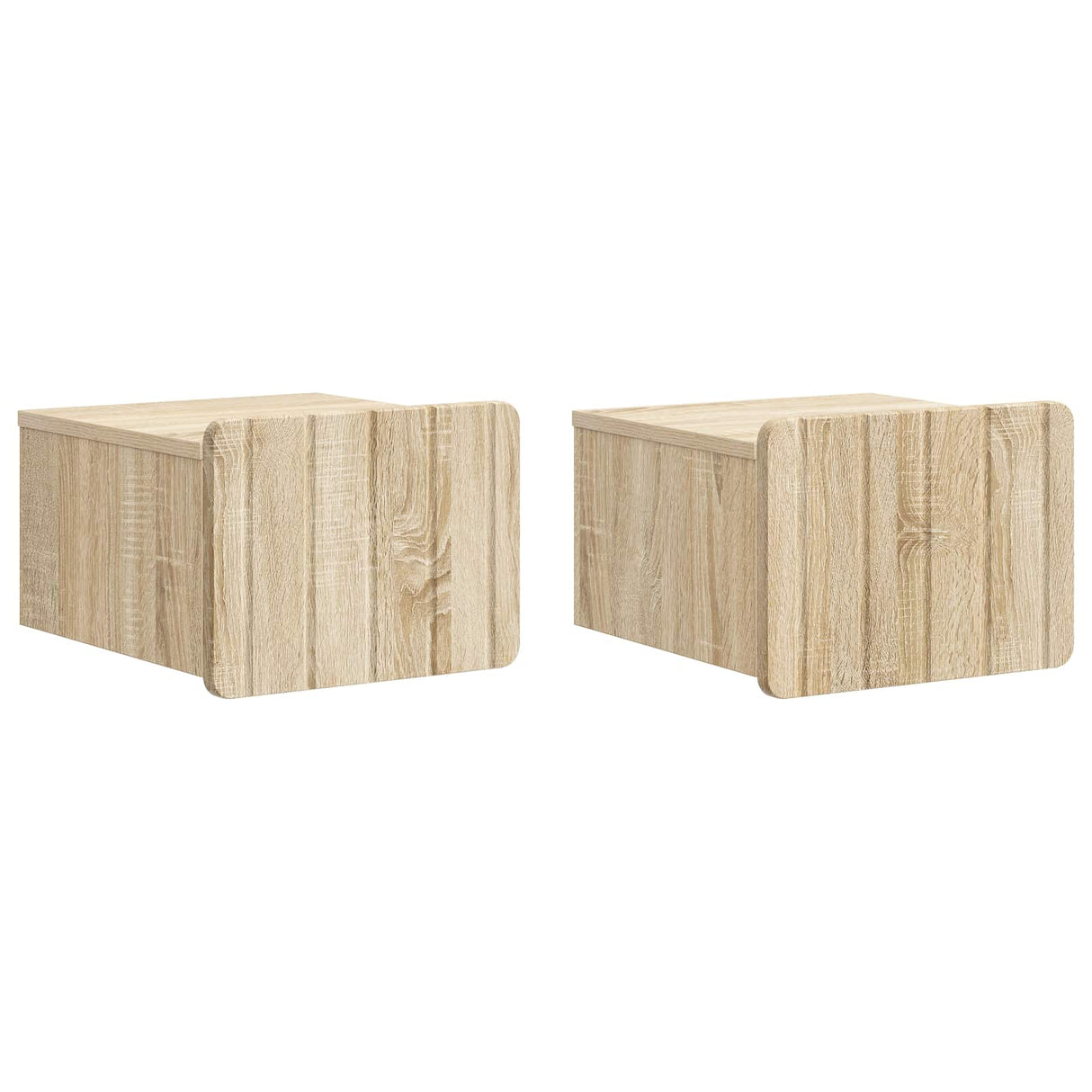 vidaXL Muurbevestigde Nachttafel met lade 2 pcs Wit 33 x 34,5 x 24 cm