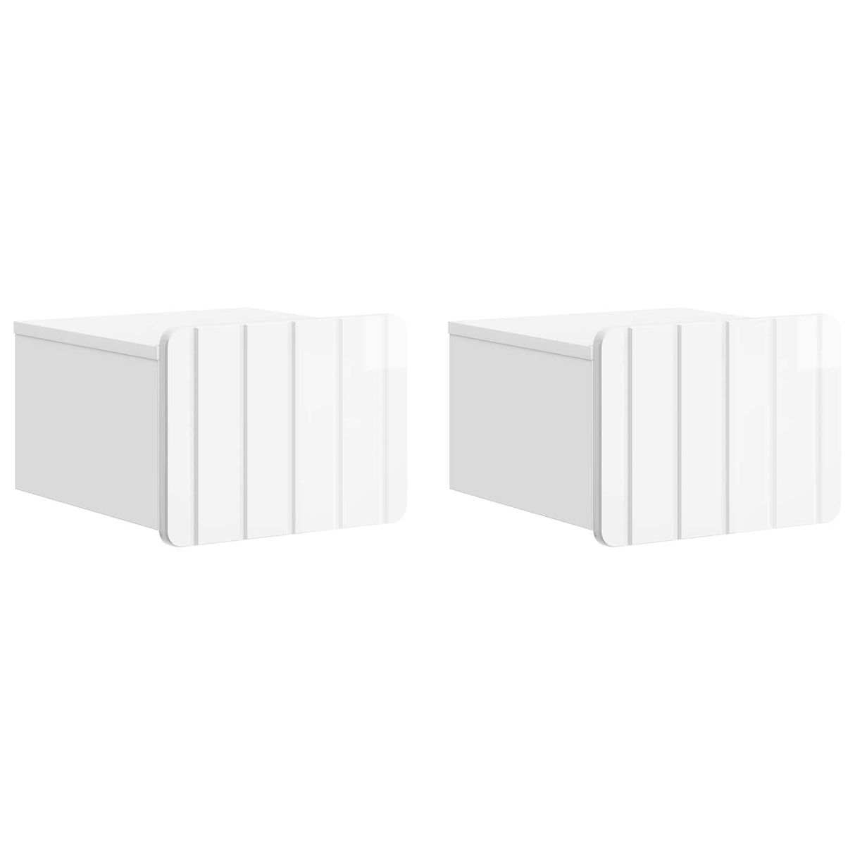 vidaXL Muurbevestigde Nachttafel met lade 2 pcs Wit 33 x 34,5 x 24 cm