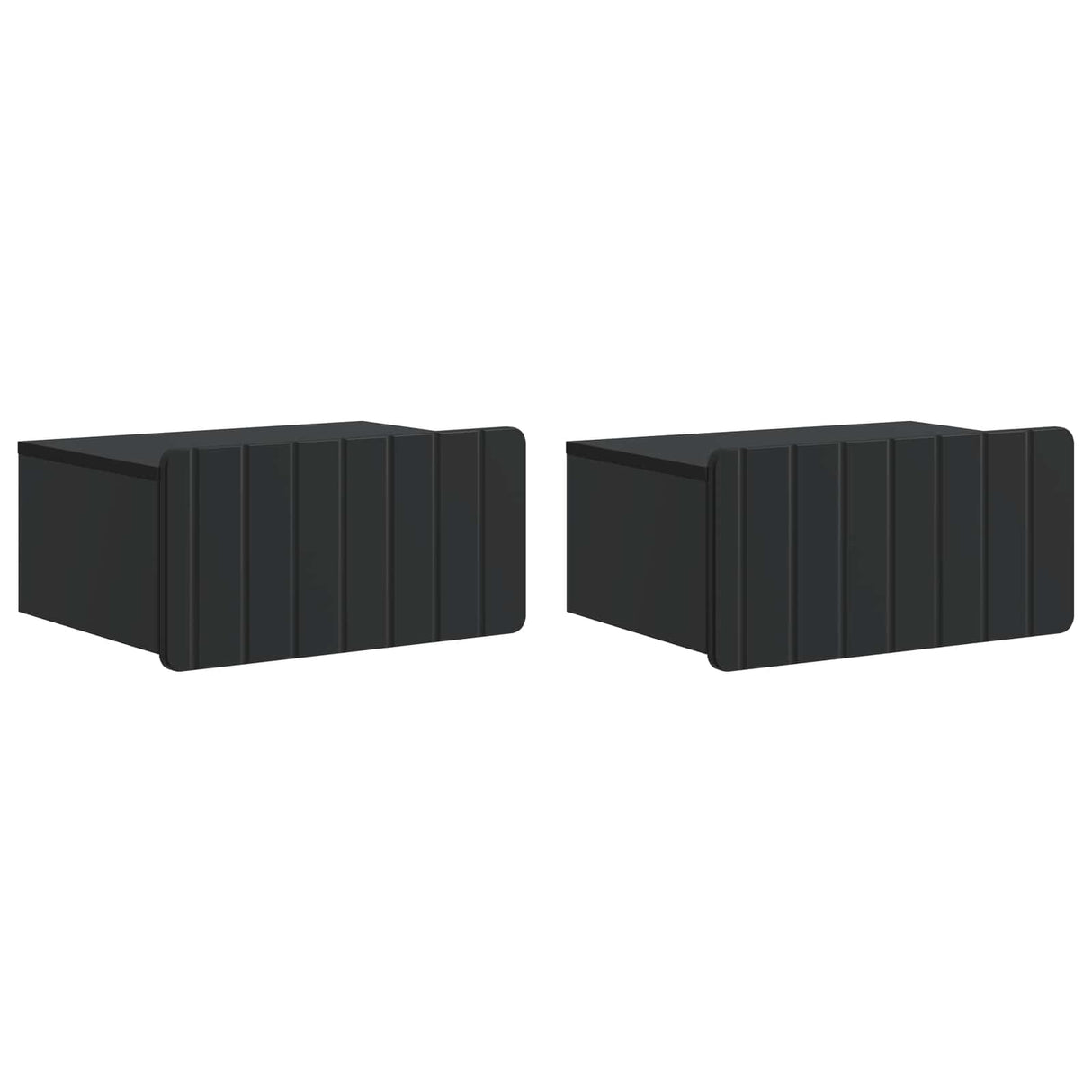 vidaXL Muurbevestigde Nachttafel met lade 2 pcs Wit 49 x 34,5 x 24 cm