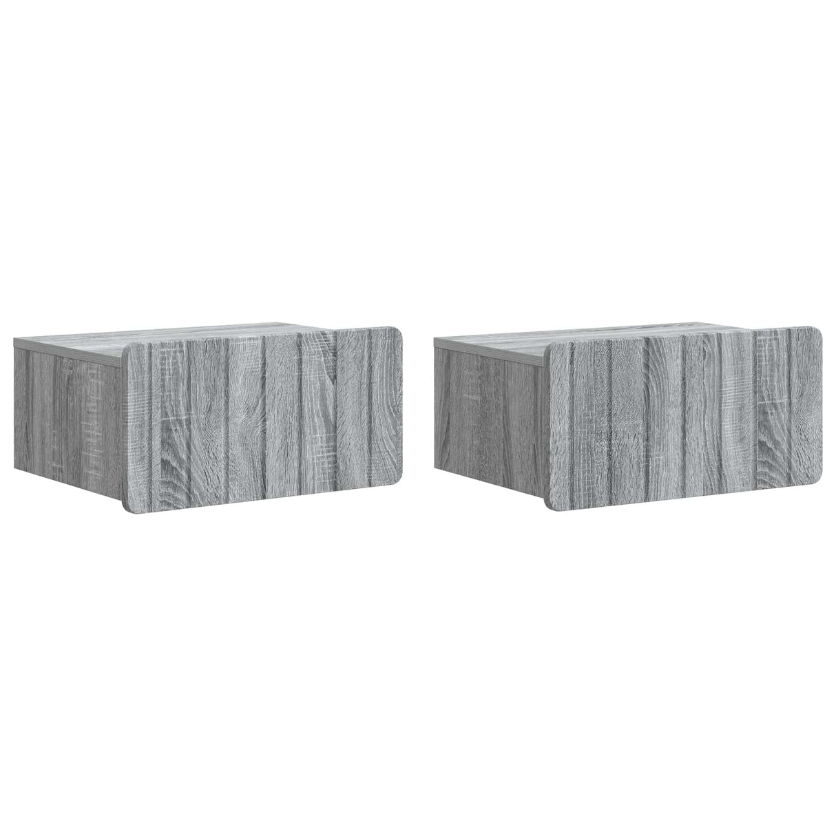 vidaXL Muurbevestigde Nachttafel met lade 2 pcs Wit 49 x 34,5 x 24 cm