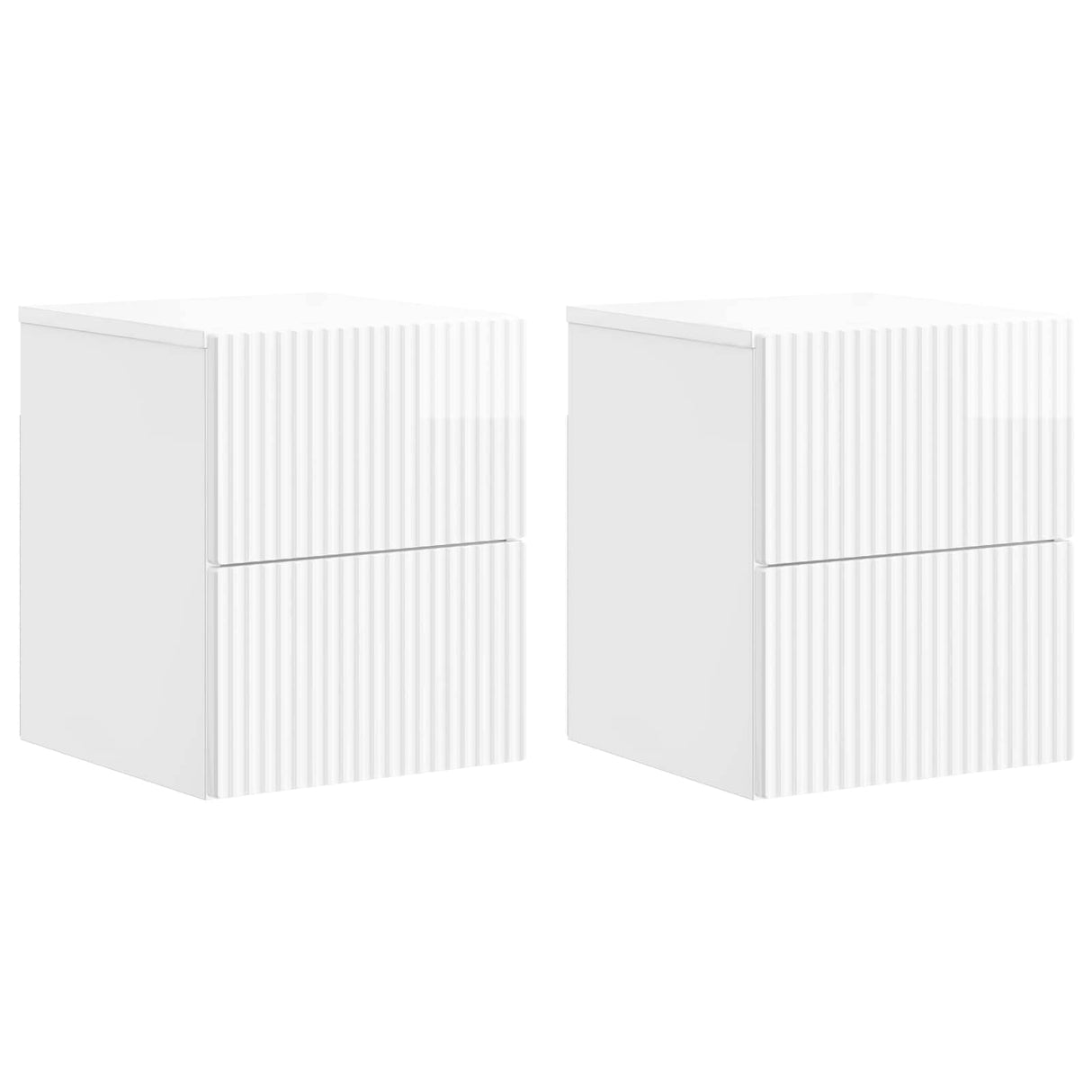 vidaXL Muurbevestigde Nachttafel met lade 2 pcs Wit 33 x 34,5 x 40 cm
