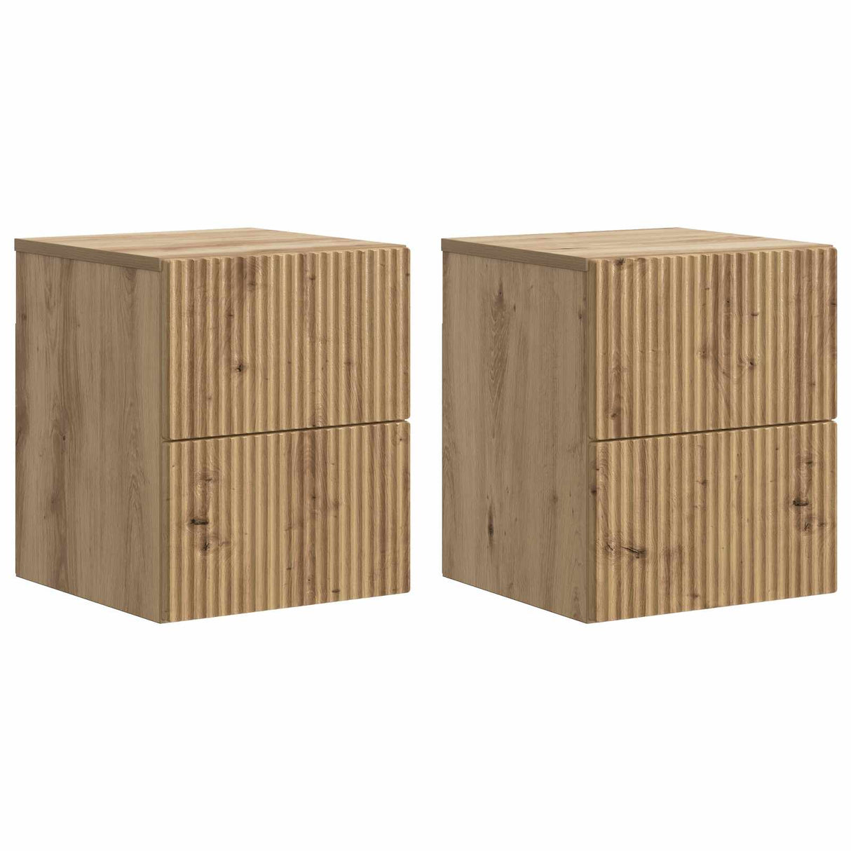 vidaXL Muurbevestigde Nachttafel met lade 2 pcs Wit 33 x 34,5 x 40 cm