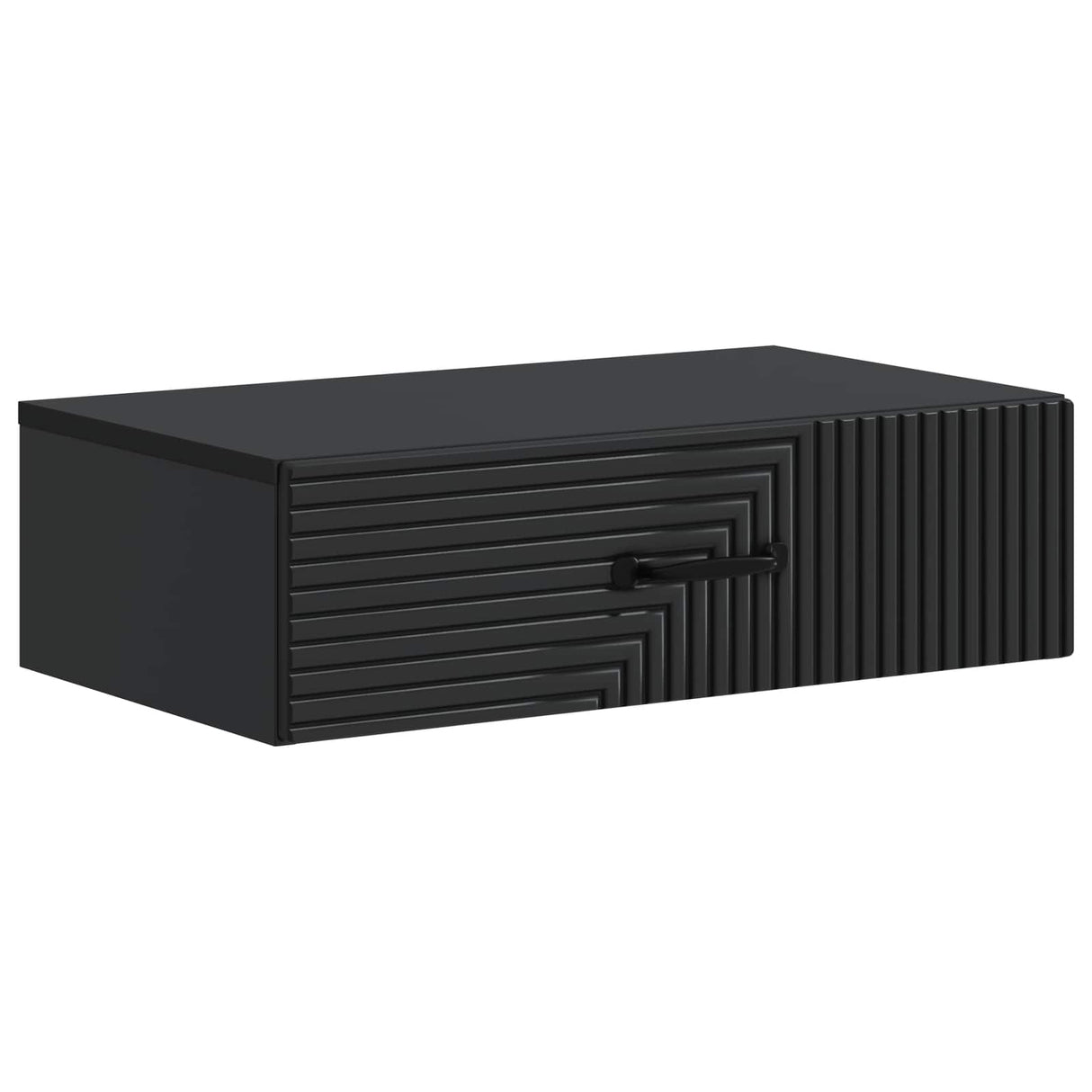 vidaXL Wandgemonteerde Zijtafel Zwart 59 x 34,5 x 17 cm Bewerkt hout
