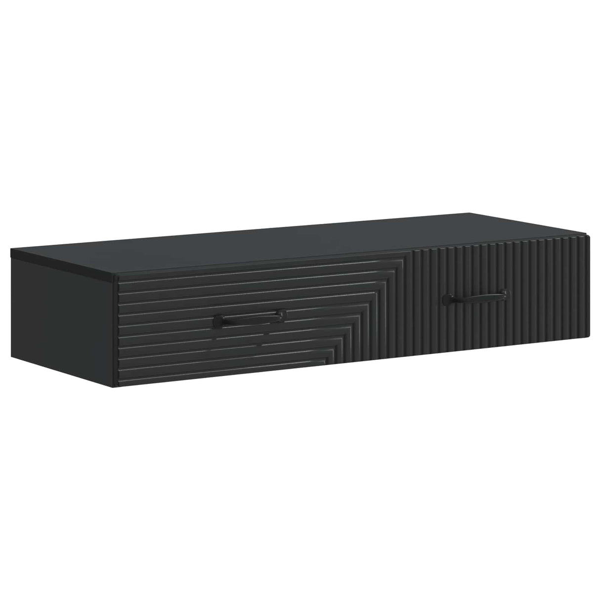 vidaXL Wandgemonteerde Zijtafel Zwart 59 x 34,5 x 17 cm Bewerkt hout
