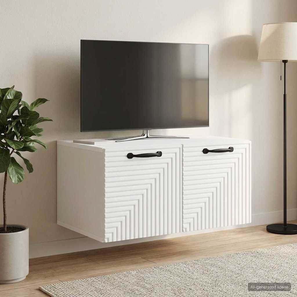 vidaXL Wall-Mounted TV Cabinet White 59.5x41x30 cm Engineered Wood