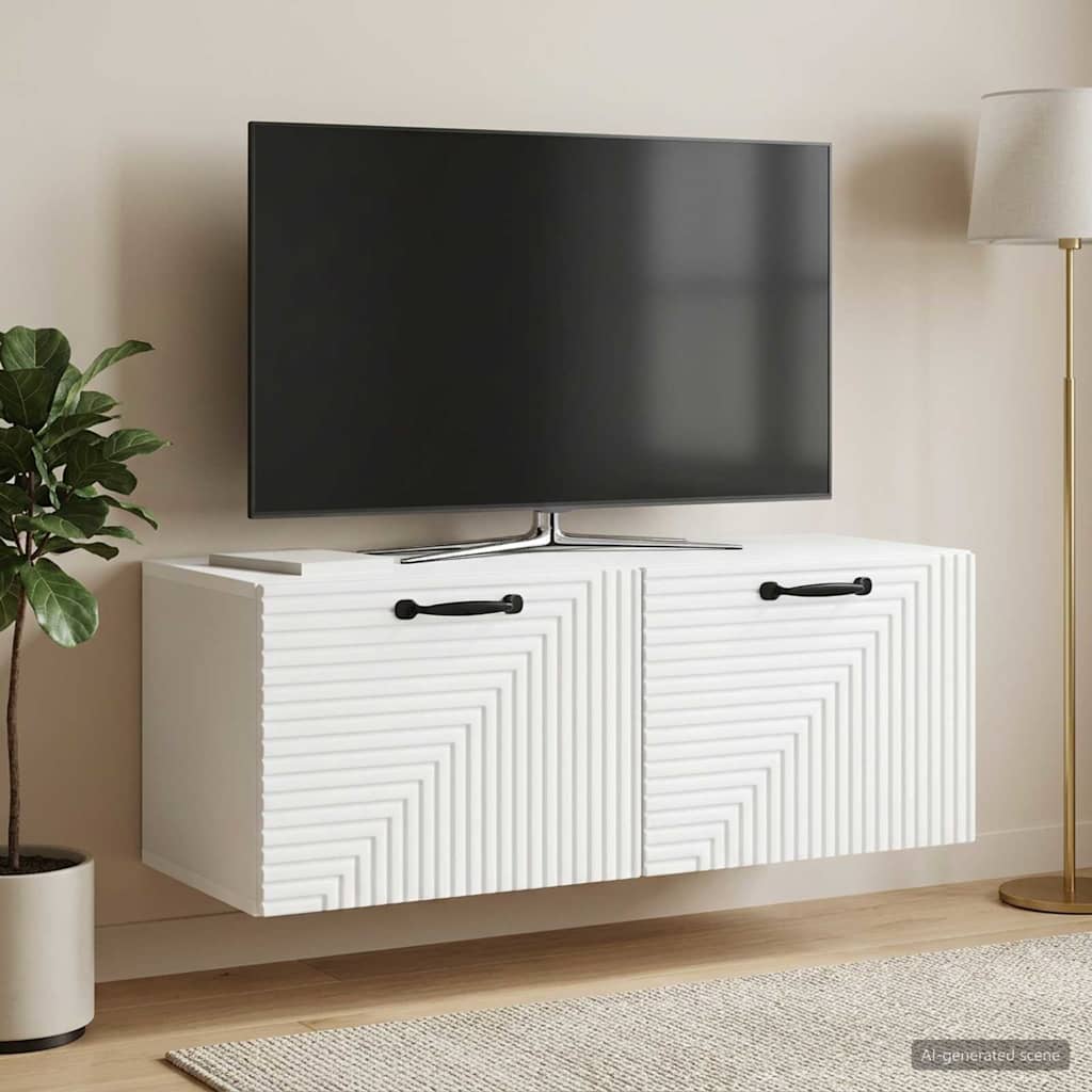 vidaXL Wall-Mounted TV Cabinet White 59.5x41x30 cm Engineered Wood