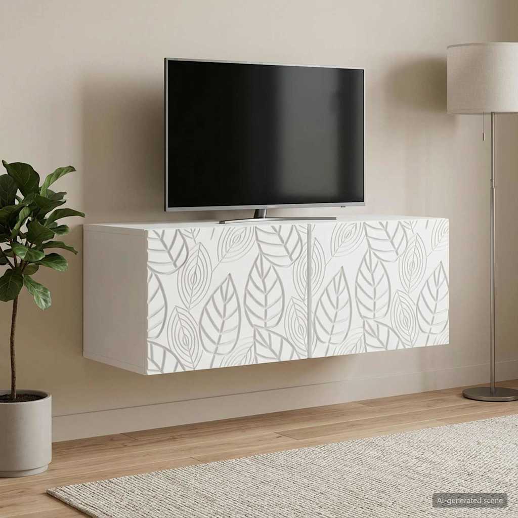 vidaXL Wall-Mounted TV Cabinet 59.5x41x30 cm White Engineered Wood