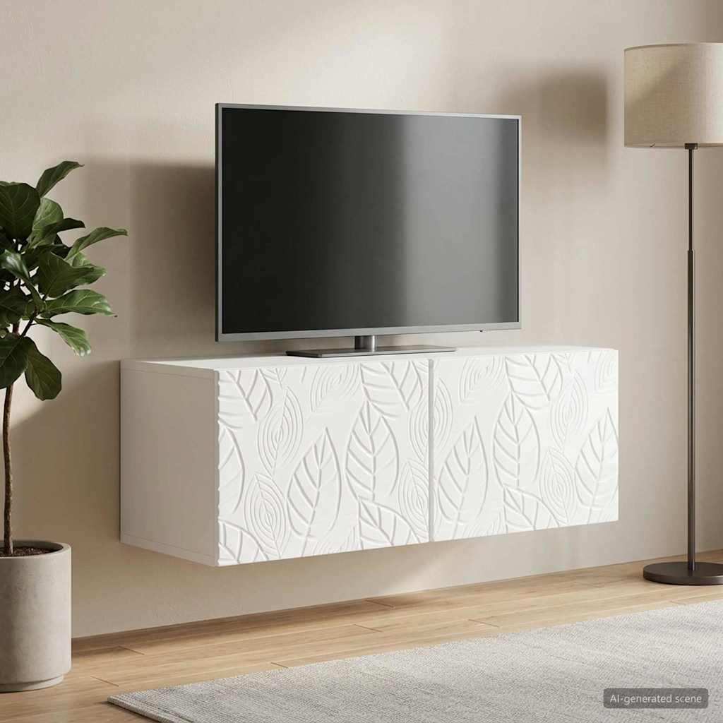 vidaXL Wall-Mounted TV Cabinet 59.5x41x30 cm White Engineered Wood
