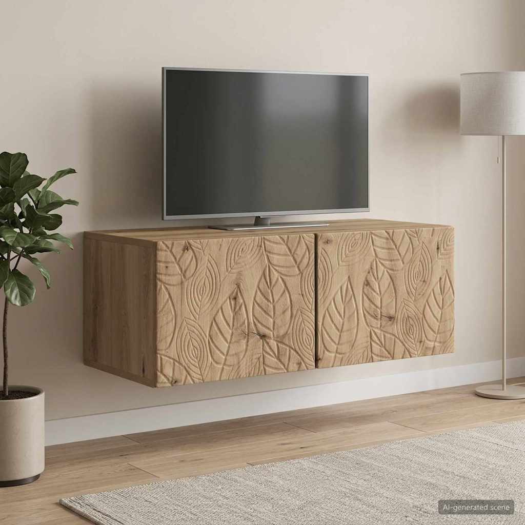 vidaXL Wall-Mounted TV Cabinet 59.5x41x30 cm White Engineered Wood