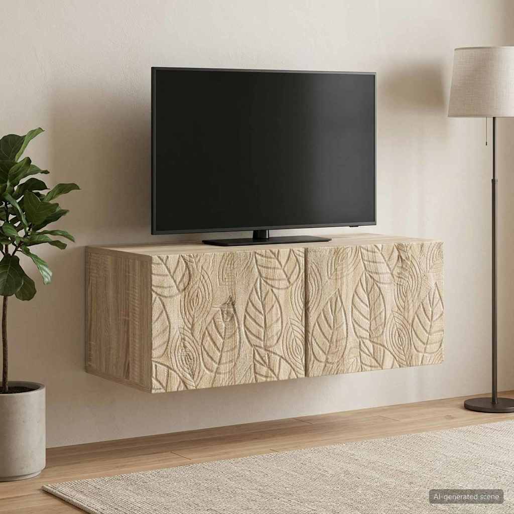 vidaXL Wall-Mounted TV Cabinet 59.5x41x30 cm White Engineered Wood