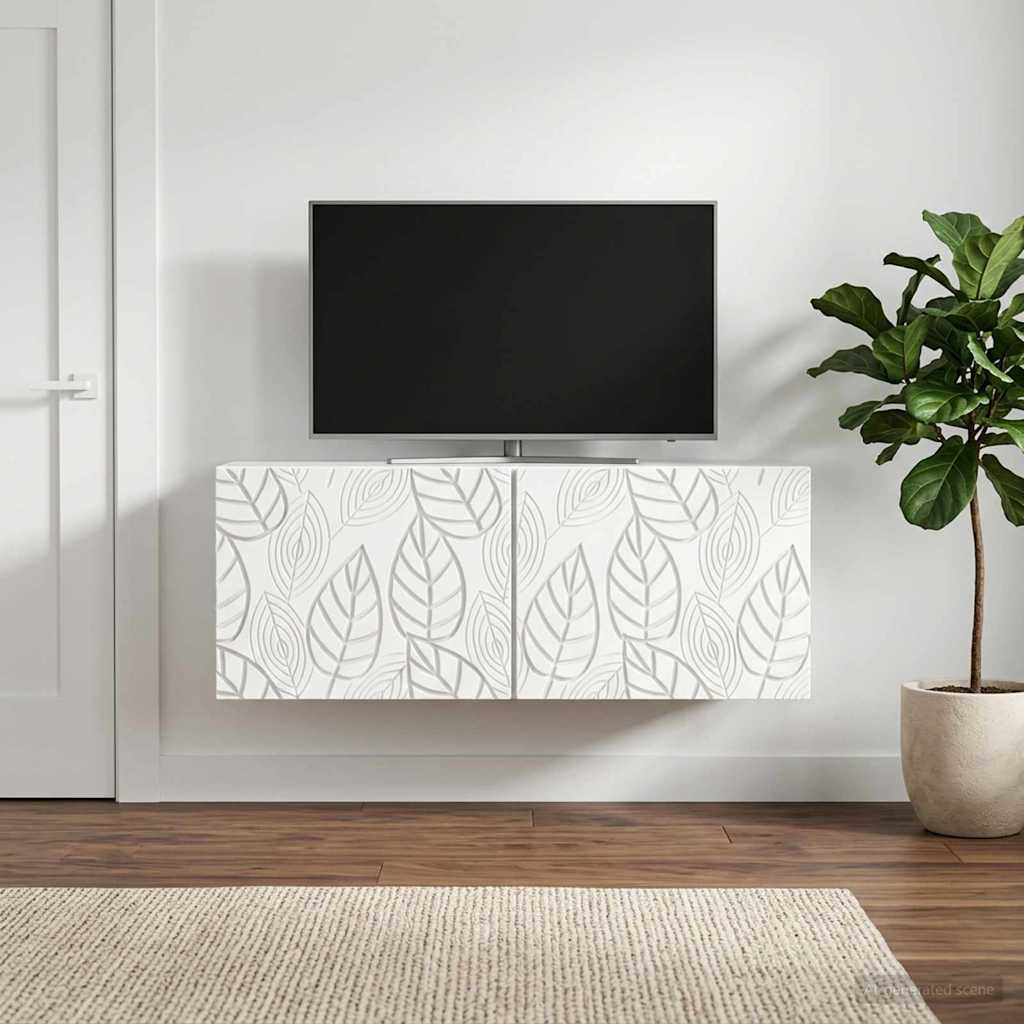 vidaXL Wall-Mounted TV Cabinet 59.5x41x30 cm White Engineered Wood