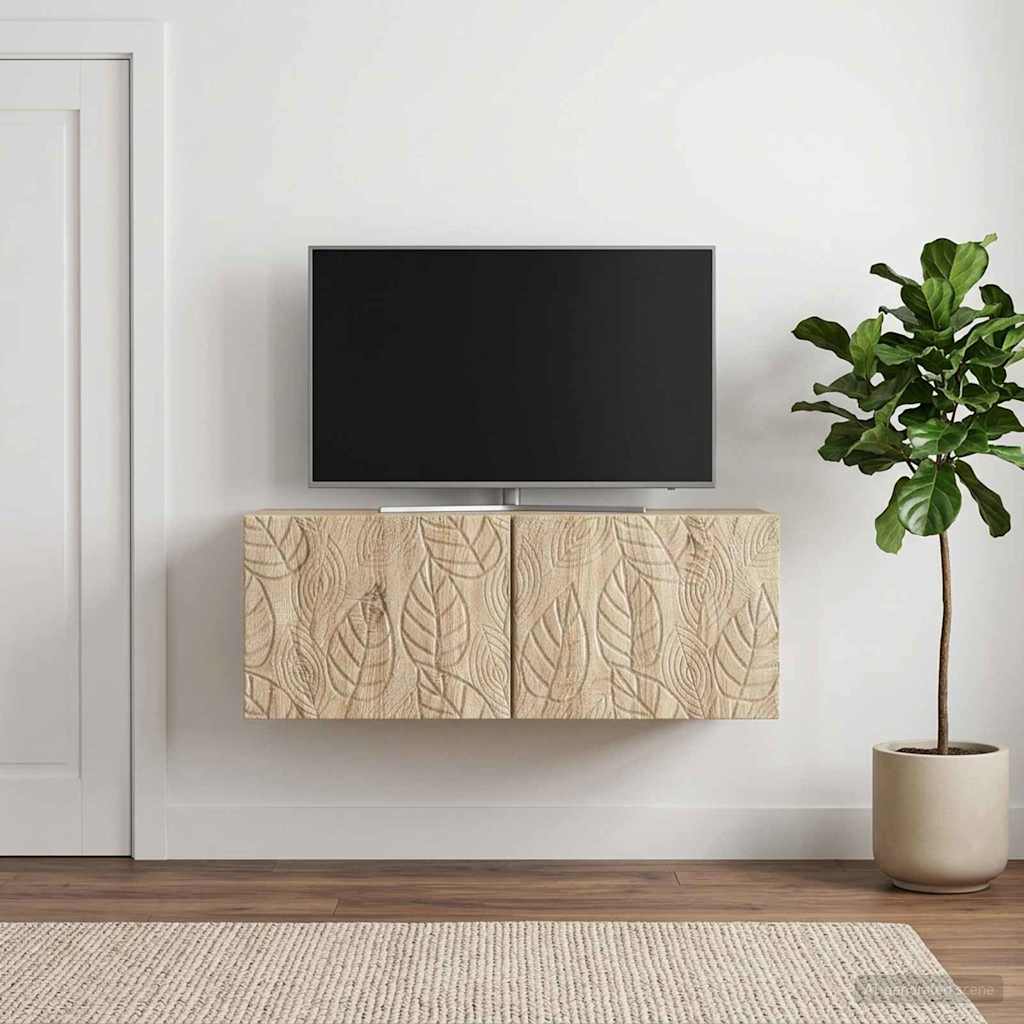 vidaXL Wall-Mounted TV Cabinet 59.5x41x30 cm White Engineered Wood