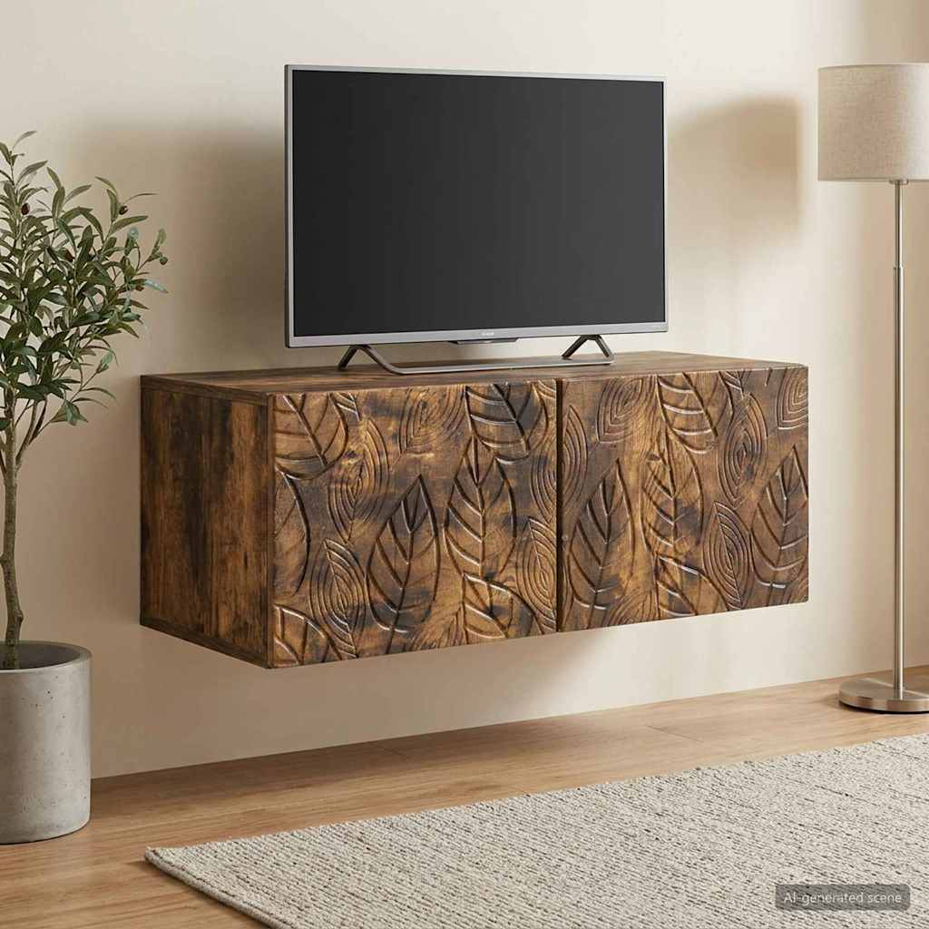 vidaXL Wall-Mounted TV Cabinet 59.5x41x30 cm White Engineered Wood