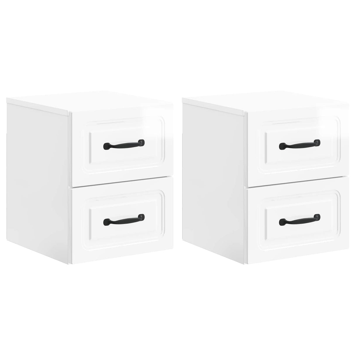 vidaXL Muurbevestigde Nachttafel Wit 34,5 x 33 x 40 cm Bewerkt hout