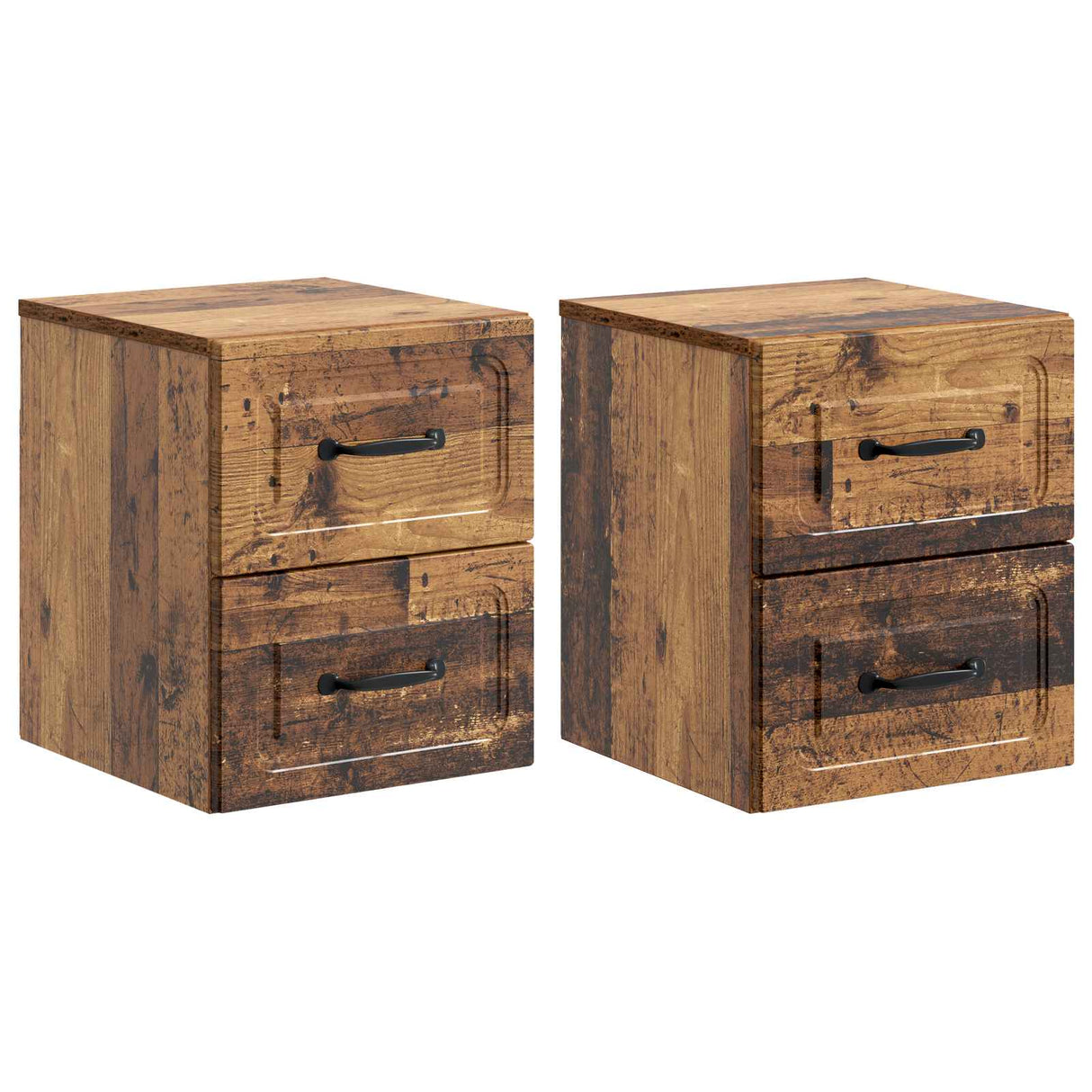 vidaXL Muurbevestigde Nachttafel Wit 34,5 x 33 x 40 cm Bewerkt hout