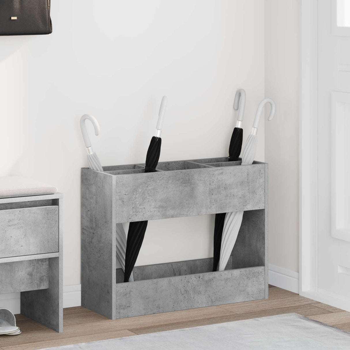 vidaXL Opslaghaak & Rek met opslag Wit 65 x 24 x 50 cm Bewerkt hout