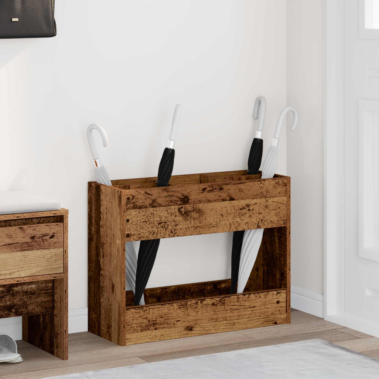 vidaXL Storage Hook & Rack with Storage White 65 x 24 x 50 cm Engineered Wood