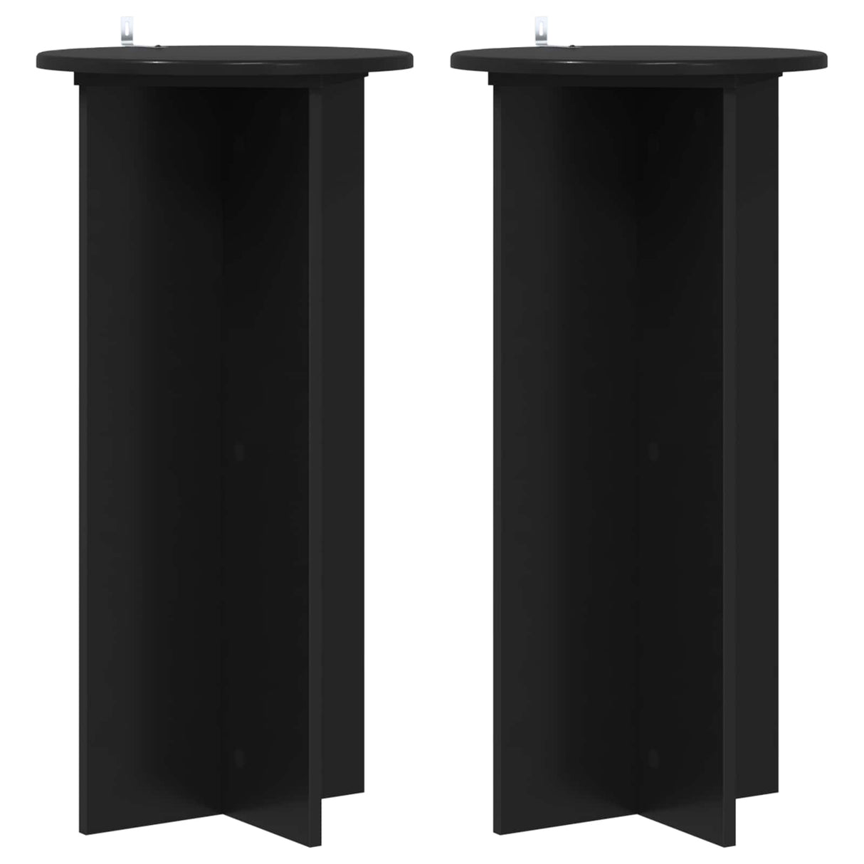 vidaXL Plantenstand 2 pcs Zwart 40 x 40 x 80 cm Bewerkt hout