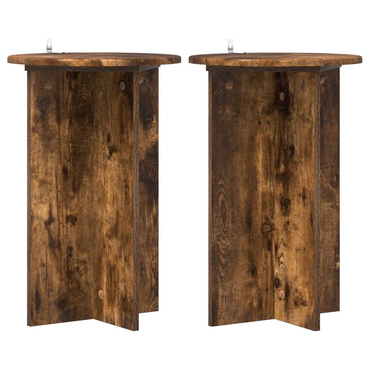 vidaXL Plantenstand 2 pcs Zwart 40 x 40 x 80 cm Bewerkt hout
