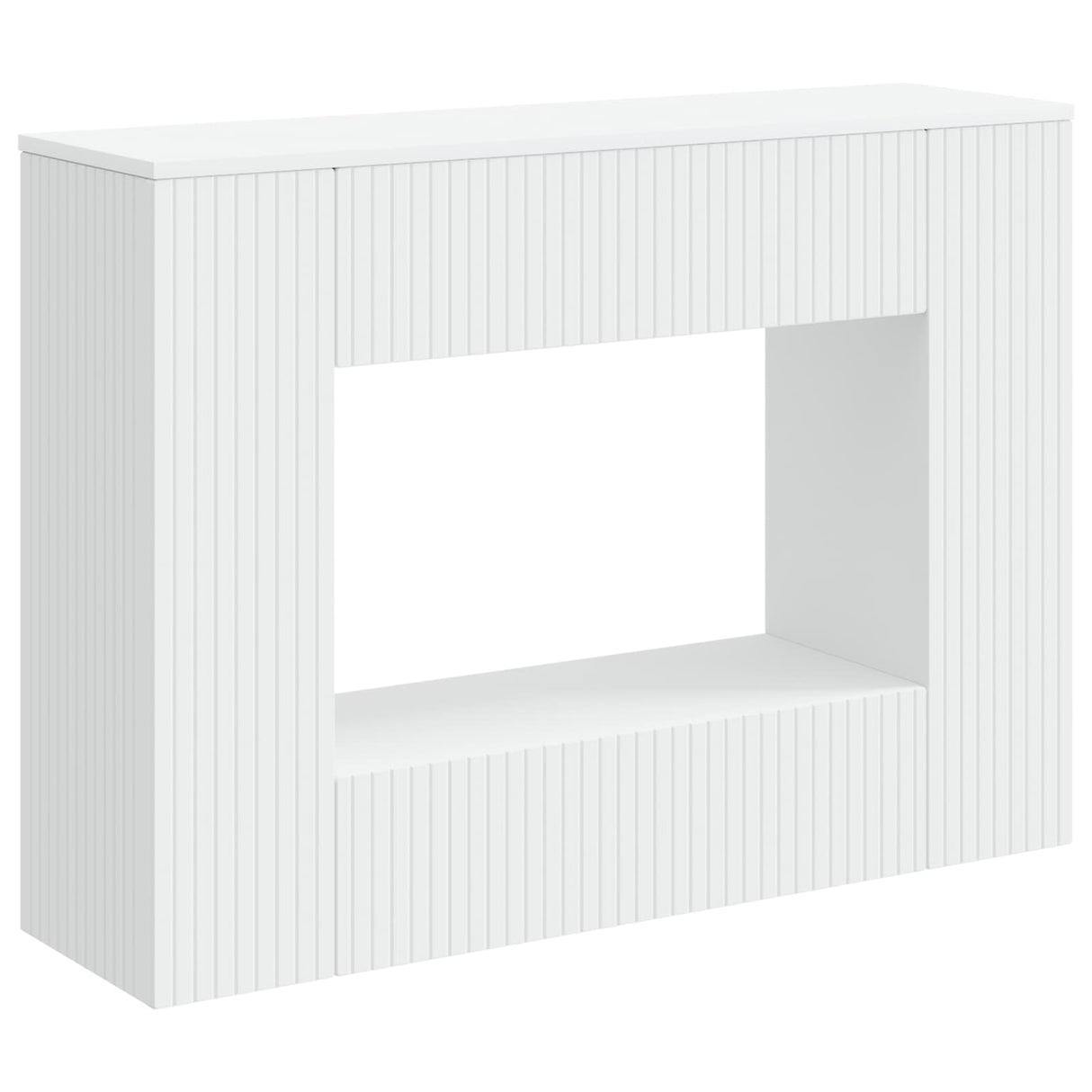 vidaXL Wandtafel Gestreept Wit 101 x 29 x 74 cm Geconstrueerd hout