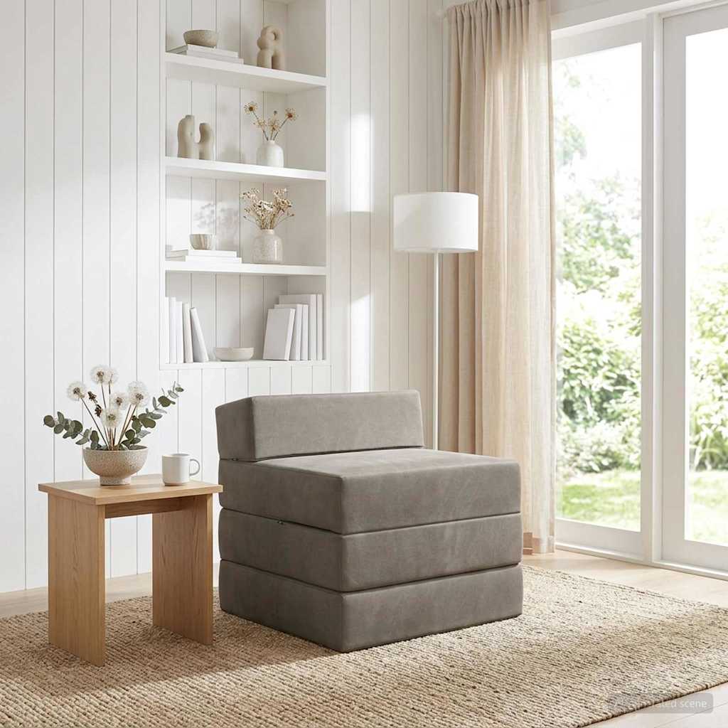 vidaXL Vouwbare Sofa Bed Lichtgrijs 70 x 60 x 63 cm Stof