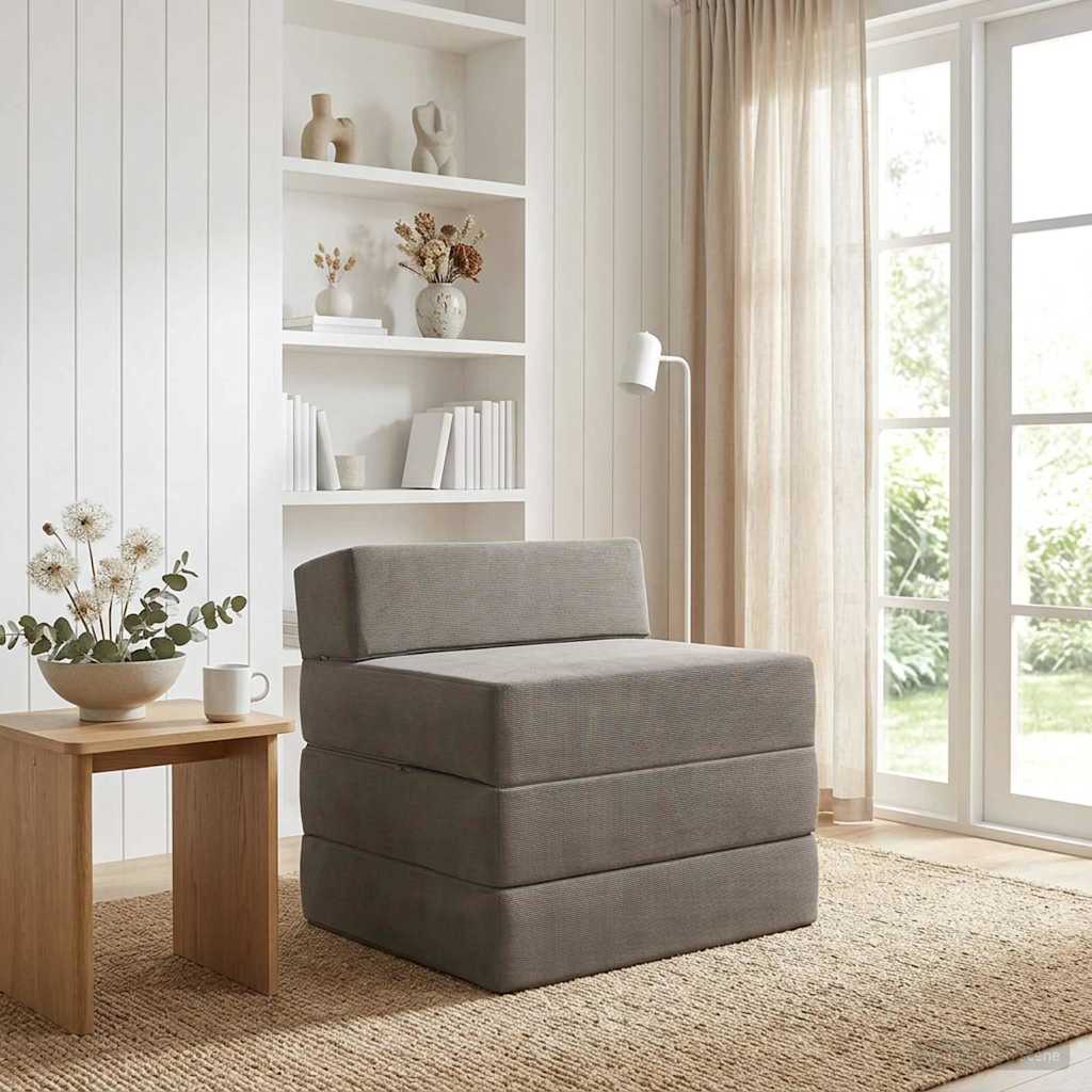 vidaXL Vouwbare Sofa Bed Lichtgrijs 70 x 60 x 63 cm Stof