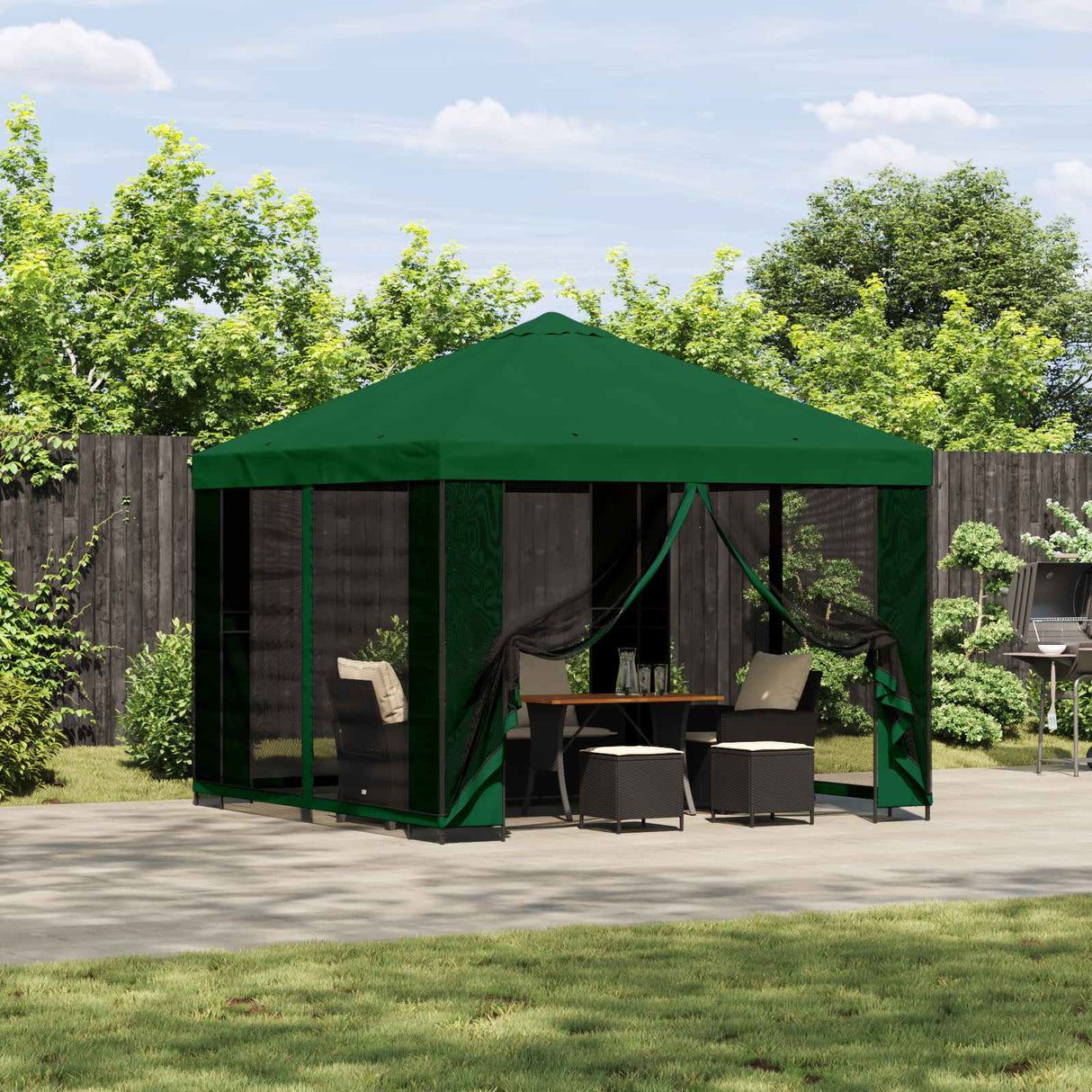 vidaXL Prieel 3 x 3 m Beige Polyester en Staal 190 gsm