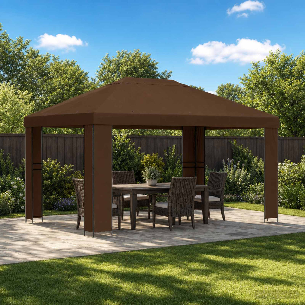 vidaXL Prieel 4 × 3 m Beige Polyester en Staal 190 gsm