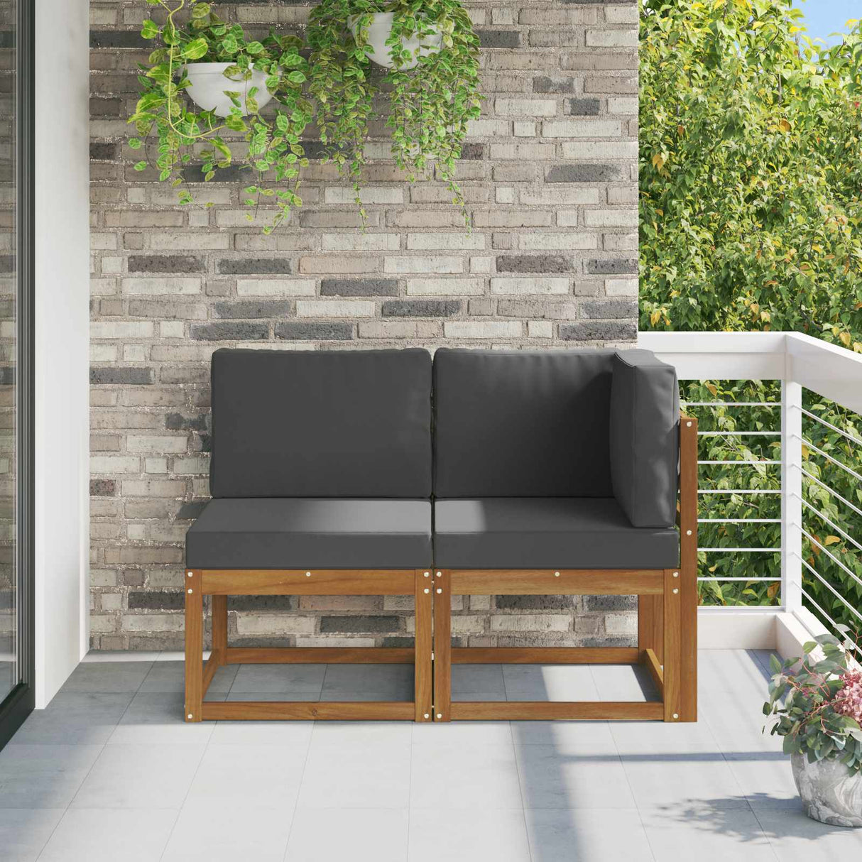 vidaXL Buiten Midden Sofa Massief Acacia Hout Naturel