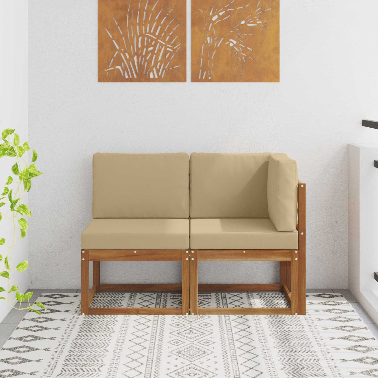 vidaXL Buiten Midden Sofa Massief Acacia Hout Naturel
