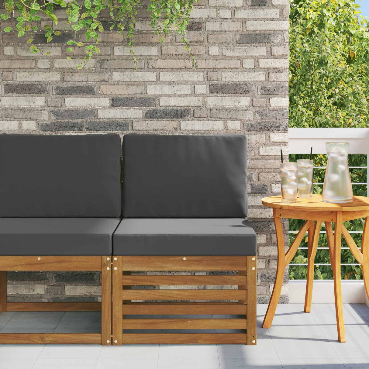 vidaXL Garden Table Solid Acacia Wood Natural 59 x 59 x 37 cm