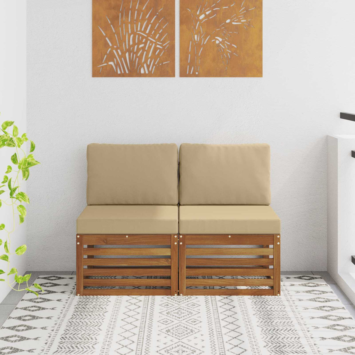 vidaXL Garden Table Solid Acacia Wood Natural 59 x 59 x 37 cm