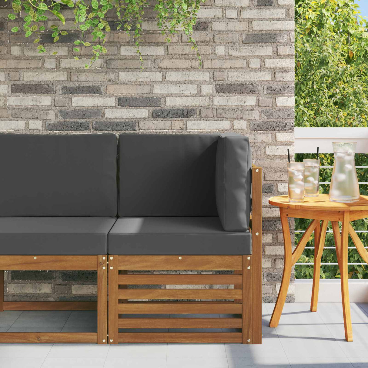 vidaXL Garden Table Solid Acacia Wood Natural 59 x 59 x 37 cm