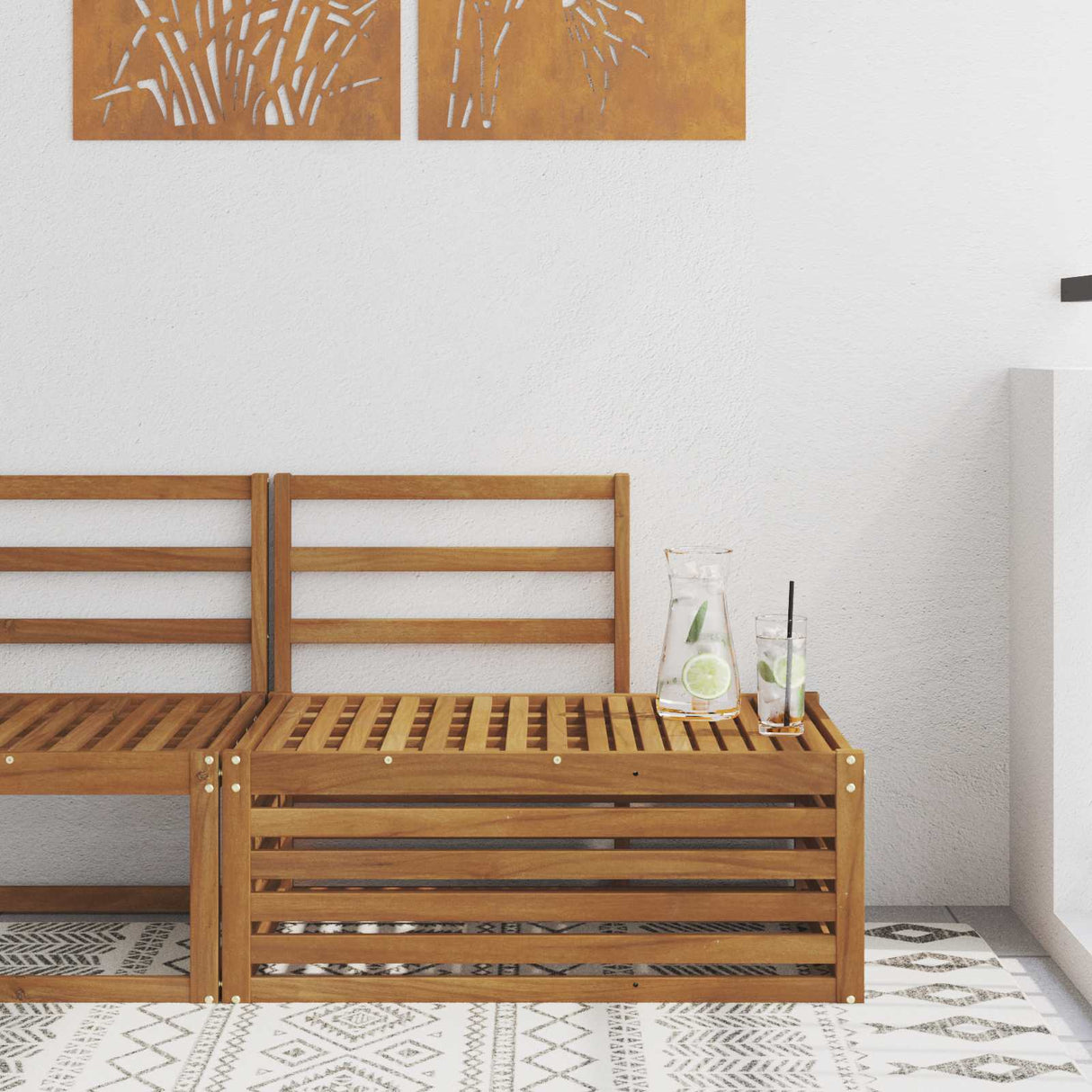 vidaXL Garden Table Solid Acacia Wood Natural 59 x 59 x 37 cm