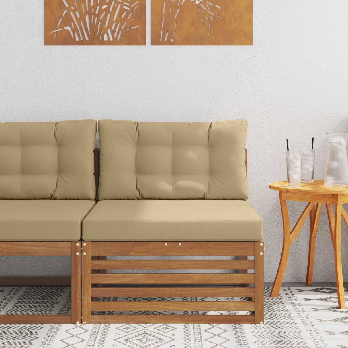 vidaXL Outdoor Footstool Solid Acacia Wood Natural