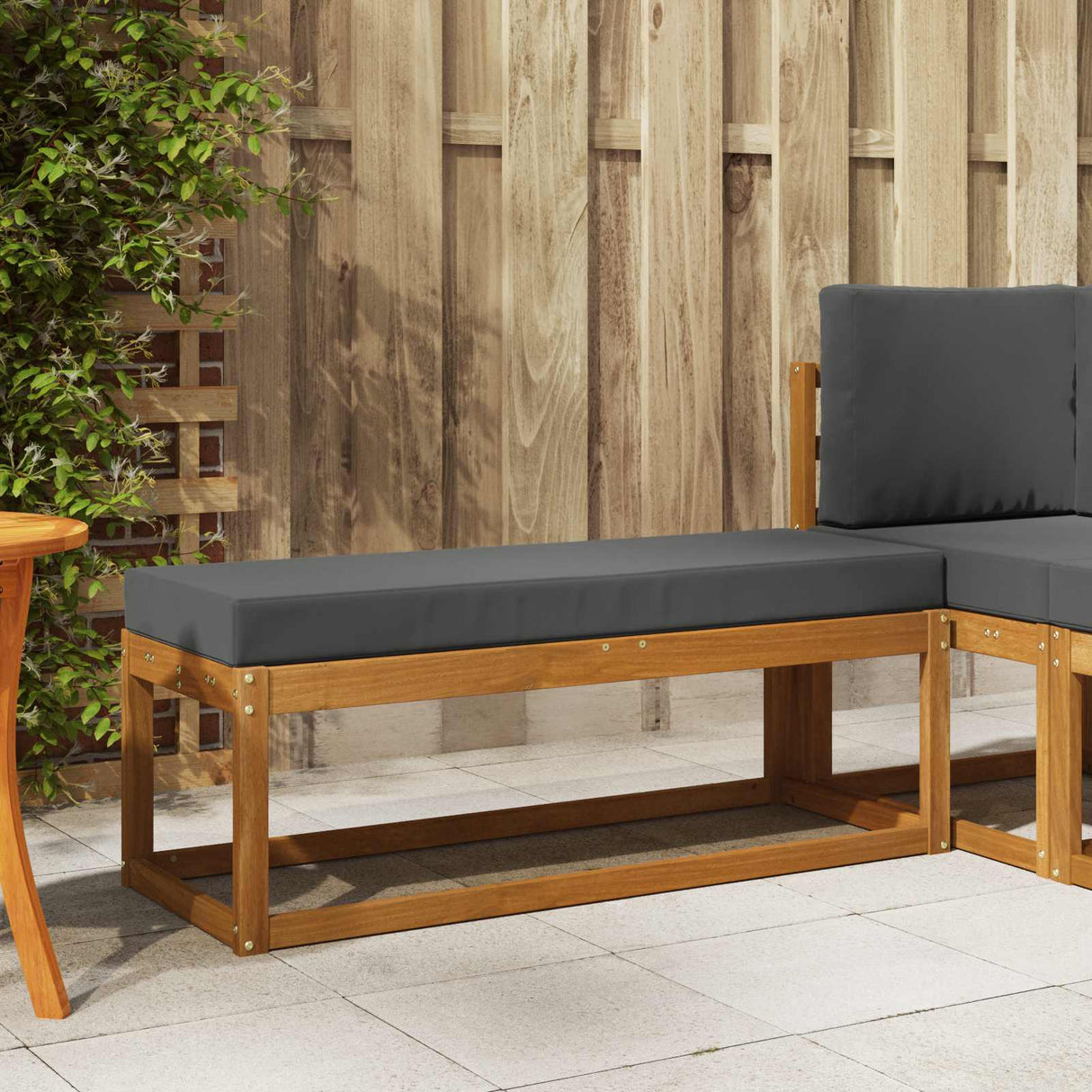 vidaXL Wooden Stool Bench Natural 43 x 43 x 37 cm Solid Acacia Wood