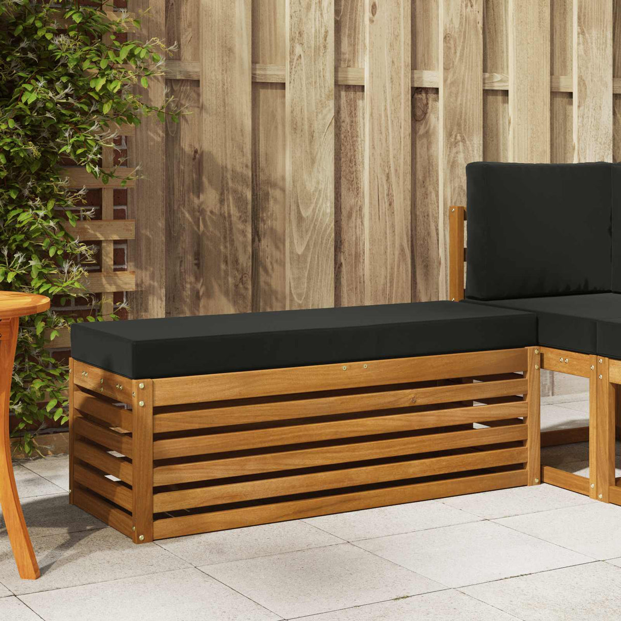 vidaXL Wooden Stool Bench Natural 43 x 43 x 37 cm Solid Acacia Wood