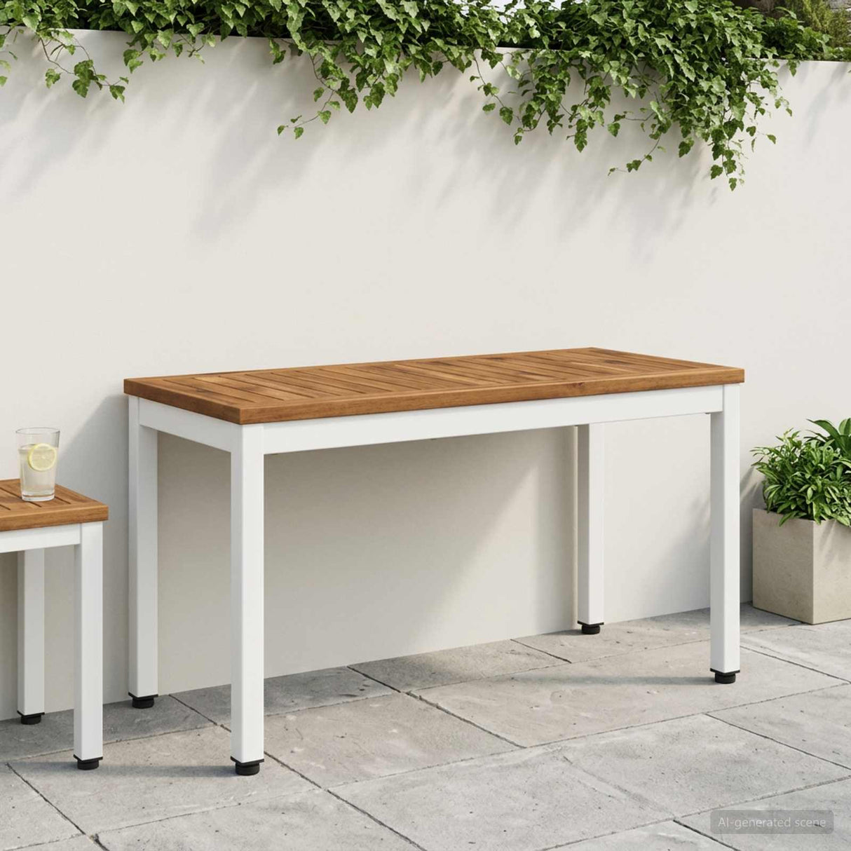 vidaXL Tuinbank 80,5 x 35 x 45 cm Massief Acacia Hout Naturel en Zwart