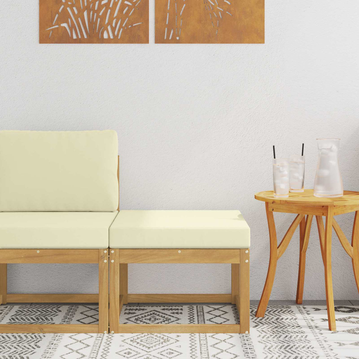 vidaXL Buiten Midden Sofa Massief Acacia Hout Naturel