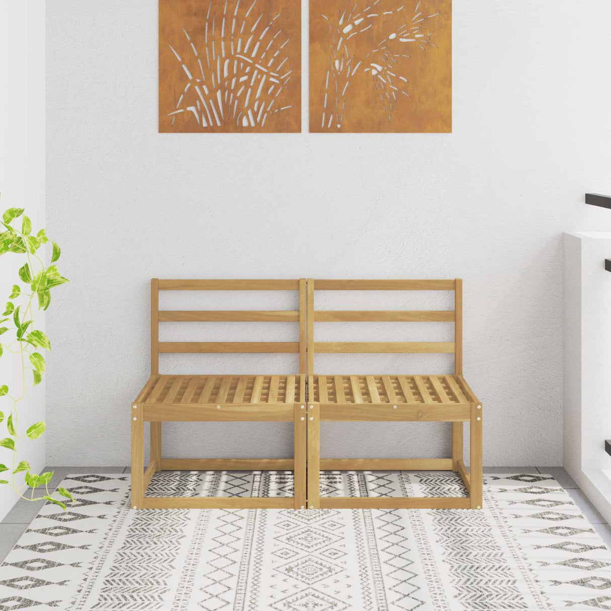 vidaXL Buiten Midden Sofa Massief Acacia Hout Naturel